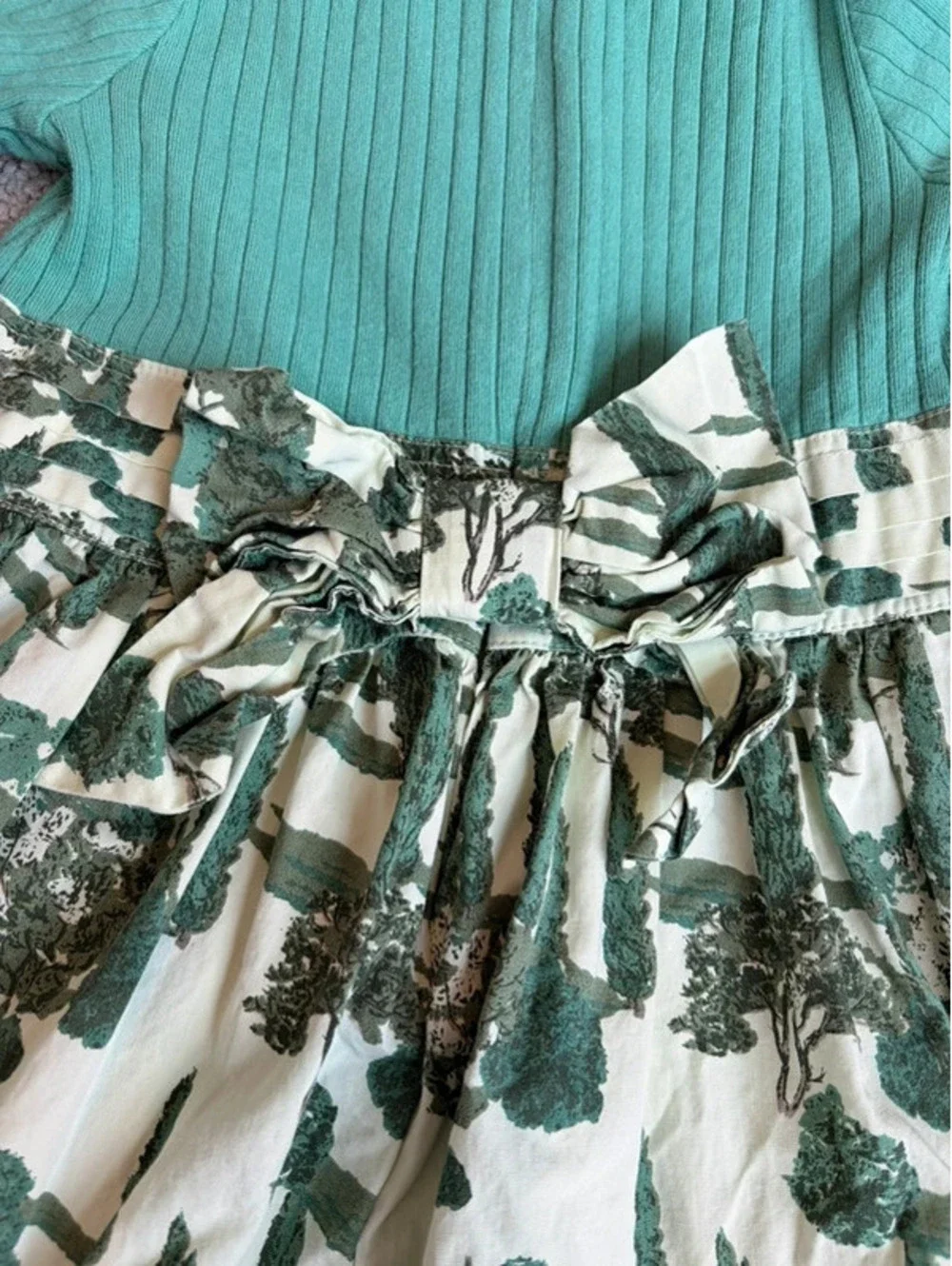 Kate Quinn Green Scenic Print Dress 4T